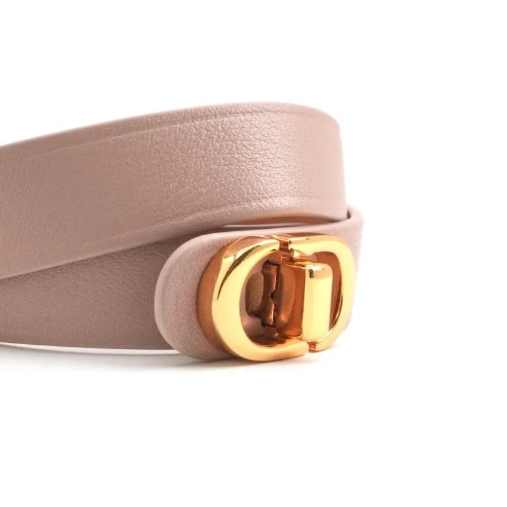 Christian Dior 30 Montaigne Bracelet Double Bracelet CD Logo Leather Pink - Picture 5 of 7